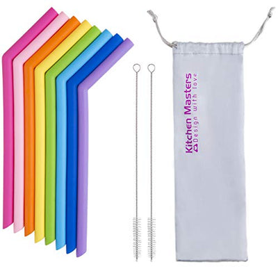 Reusable Silicone Straws -  8PCS Multi Color Set