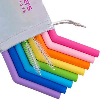 Reusable Silicone Straws -  8PCS Multi Color Set