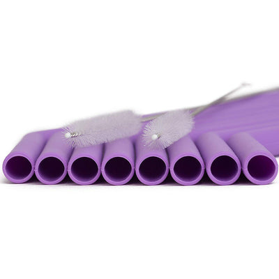 Reusable Silicone Straws -  8PCS Single Color Set