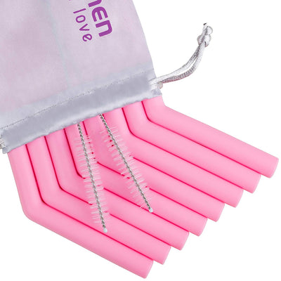 Reusable Silicone Straws -  8PCS Single Color Set