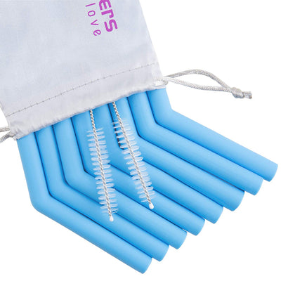 Reusable Silicone Straws -  8PCS Single Color Set