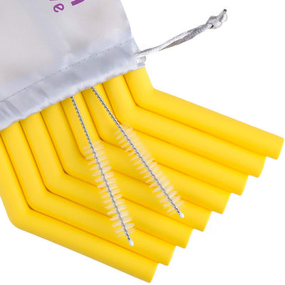 Reusable Silicone Straws -  8PCS Single Color Set