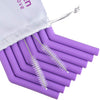 Reusable Silicone Straws -  8PCS Single Color Set