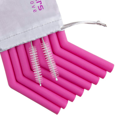 Reusable Silicone Straws -  8PCS Single Color Set