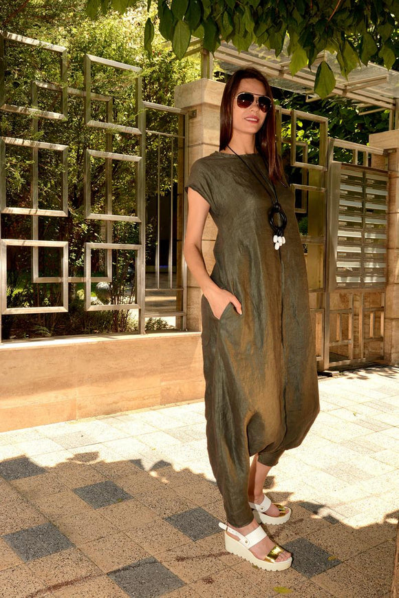 Womens Drop Crotch Jumpsuit