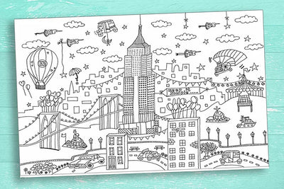 Unique Designs - New York Coloring Poster