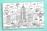 Unique Designs - New York Coloring Poster