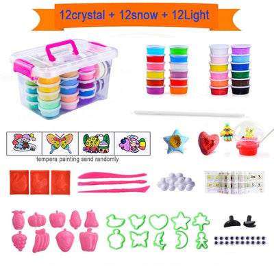 DIY Fluffy Slime Kit,Crystal Slime Making Kit 24 Color